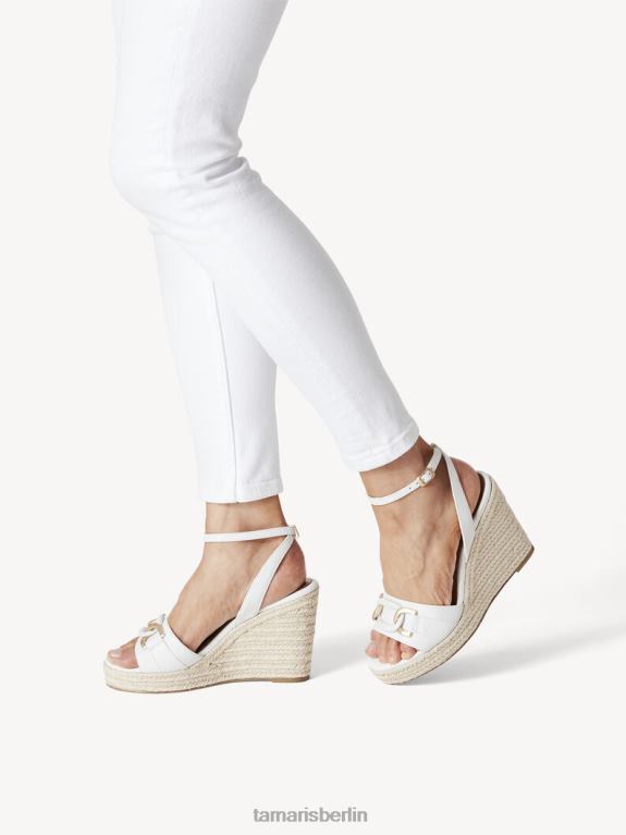 de Tamaris Frauen Sandale aus Leder – weiß 0LHV42342 Schuhe