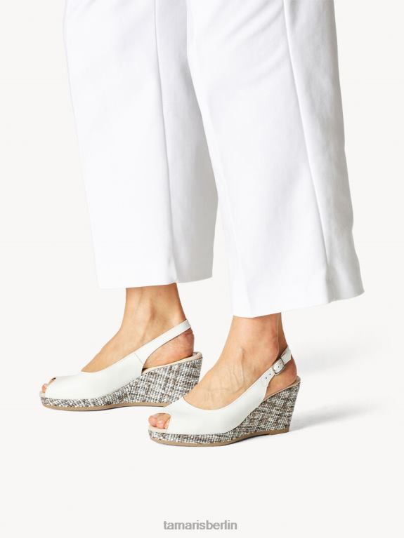 de Tamaris Frauen Sandale aus Leder – weiß/weißes Leder 0LHV4330 Schuhe