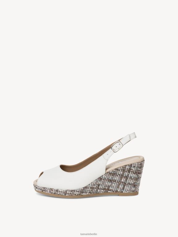 de Tamaris Frauen Sandale aus Leder – weiß/weißes Leder 0LHV4330 Schuhe