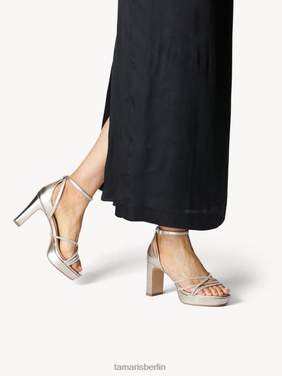 de Tamaris Frauen Sandale mit Absatz – Metallic/Hellgold 0LHV4677 Schuhe