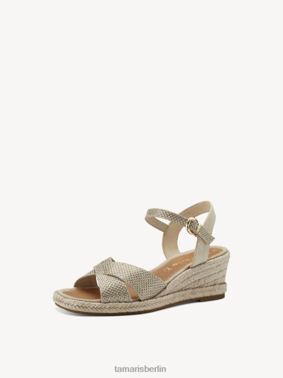 de Tamaris Frauen Sandale mit Absatz – Metallic/Hellgold-Glamour 0LHV41562 Schuhe