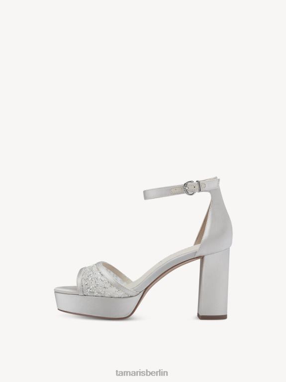 de Tamaris Frauen Sandale mit Absatz – beige/elfenbeinfarbener Satin 0LHV41448 Schuhe