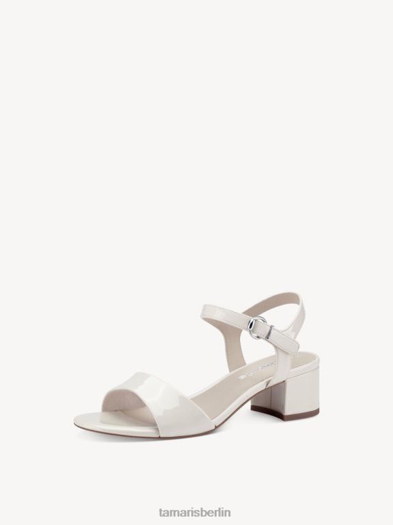 de Tamaris Frauen Sandale mit Absatz – beige/elfenbeinfarbenes Lackleder 0LHV41195 Schuhe