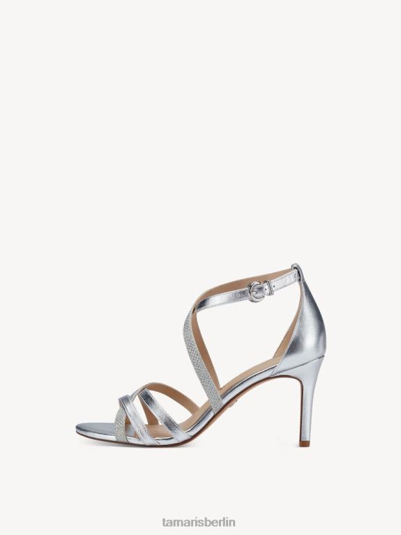de Tamaris Frauen Sandale mit Absatz – metallischer/silberner Kamm 0LHV41749 Schuhe