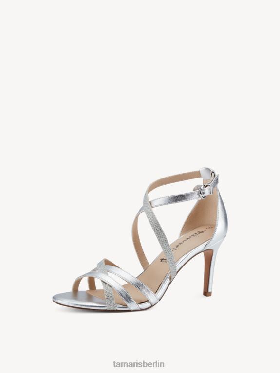 de Tamaris Frauen Sandale mit Absatz – metallischer/silberner Kamm 0LHV41749 Schuhe