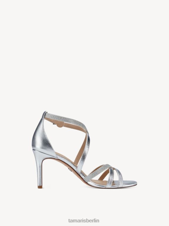 de Tamaris Frauen Sandale mit Absatz – metallischer/silberner Kamm 0LHV41749 Schuhe