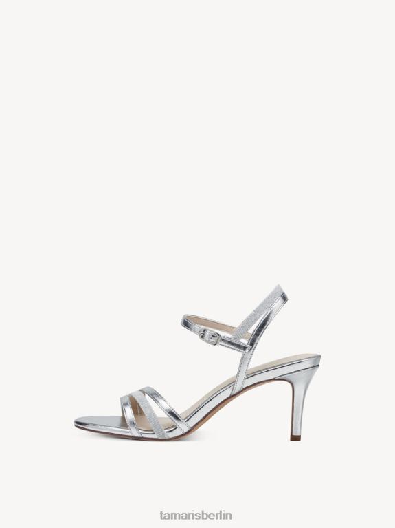 de Tamaris Frauen Sandale mit Absatz – metallischer/silberner Kamm 0LHV4410 Schuhe