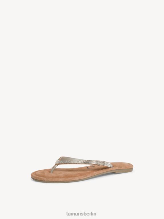 de Tamaris Frauen Zehentrenner aus Leder – Metallic/Silber-Glamour 0LHV4370 Schuhe