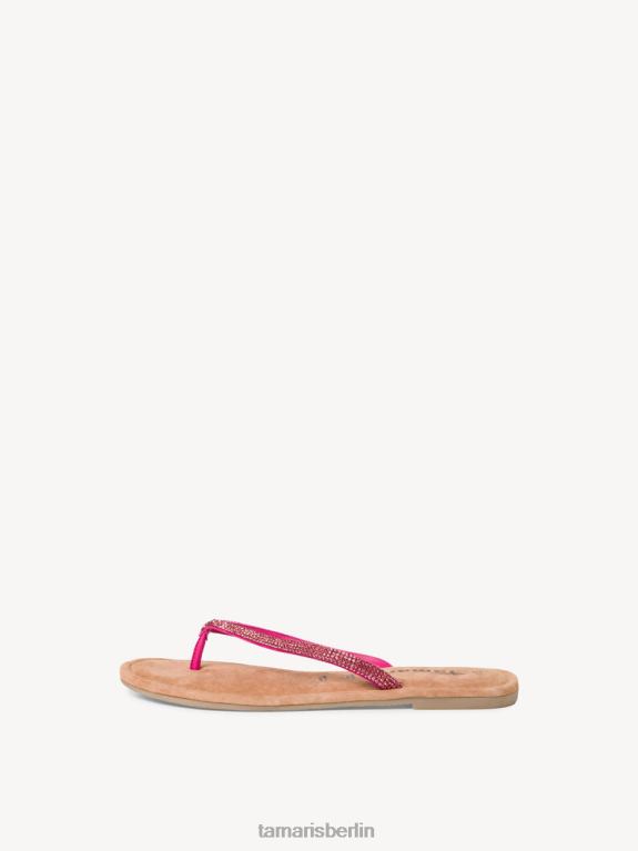 de Tamaris Frauen Zehentrenner aus Leder – Rosa/Fuchia-Glamour 0LHV4270 Schuhe