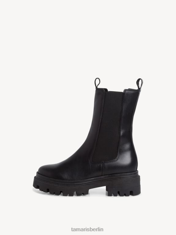 de Tamaris Frauen Chelsea-Stiefel aus Leder – Schwarz/Schwarzes Leder 0LHV41854 Schuhe