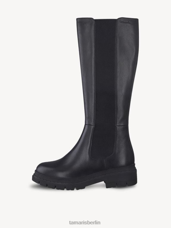 de Tamaris Frauen Lederstiefel - Schwarz/Schwarzes Nappaleder 0LHV41043 Schuhe