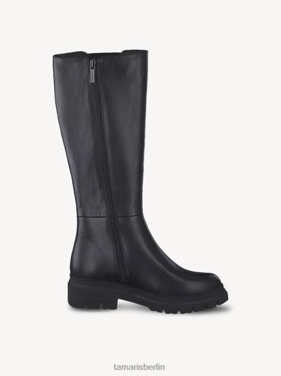 de Tamaris Frauen Lederstiefel - Schwarz/Schwarzes Nappaleder 0LHV41043 Schuhe