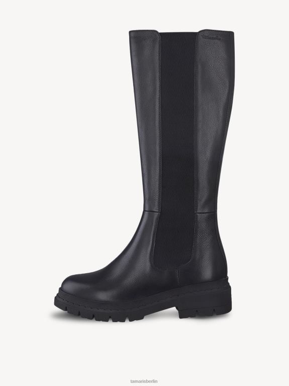 de Tamaris Frauen Lederstiefel - Schwarz/Schwarzes Nappaleder 0LHV41043 Schuhe