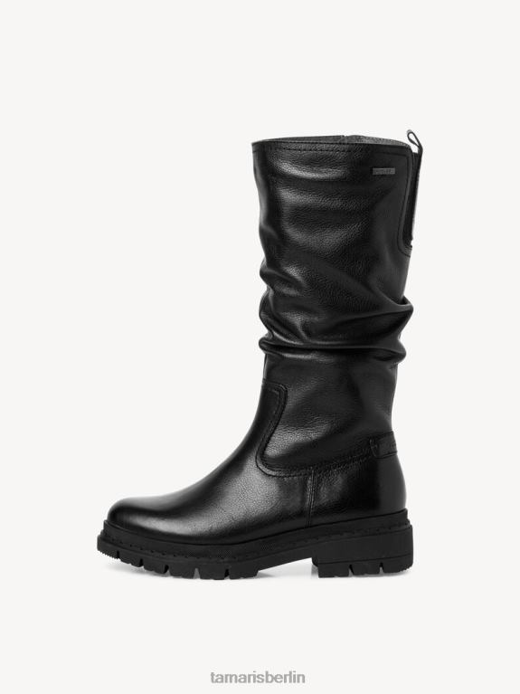 de Tamaris Frauen Lederstiefel - Schwarz/Schwarzes Nappaleder 0LHV41124 Schuhe