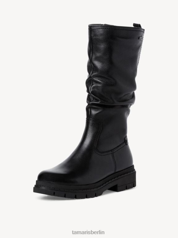 de Tamaris Frauen Lederstiefel - Schwarz/Schwarzes Nappaleder 0LHV41124 Schuhe
