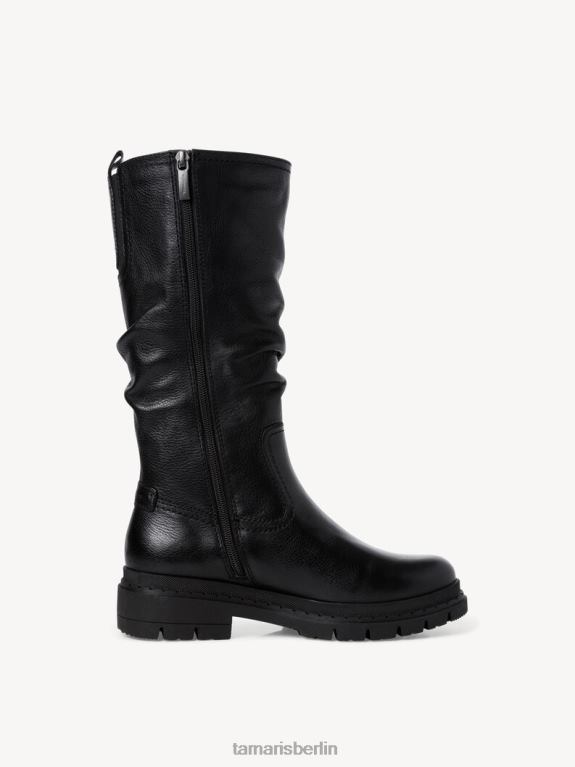 de Tamaris Frauen Lederstiefel - Schwarz/Schwarzes Nappaleder 0LHV41124 Schuhe
