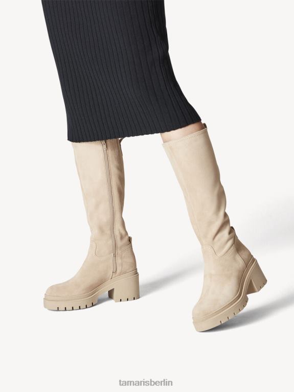 de Tamaris Frauen Lederstiefel – beige/cremefarbenes Wildleder 0LHV41965 Schuhe