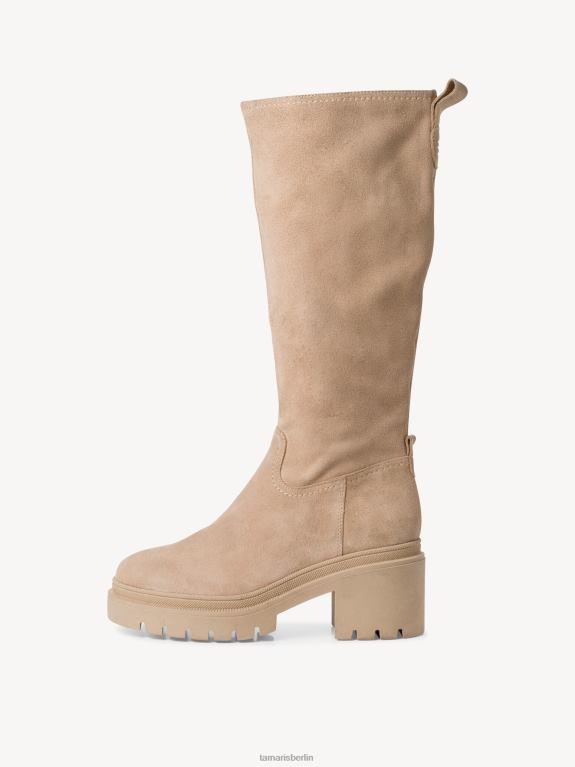 de Tamaris Frauen Lederstiefel – beige/cremefarbenes Wildleder 0LHV41965 Schuhe