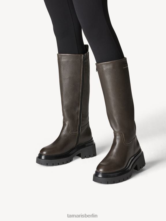de Tamaris Frauen Lederstiefel - grün/oliv 0LHV480 Schuhe