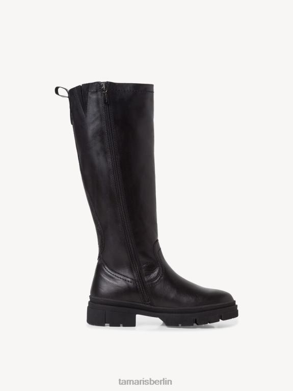 de Tamaris Frauen Lederstiefel - schwarzes Warmfutter/schwarzes Leder 0LHV42015 Schuhe
