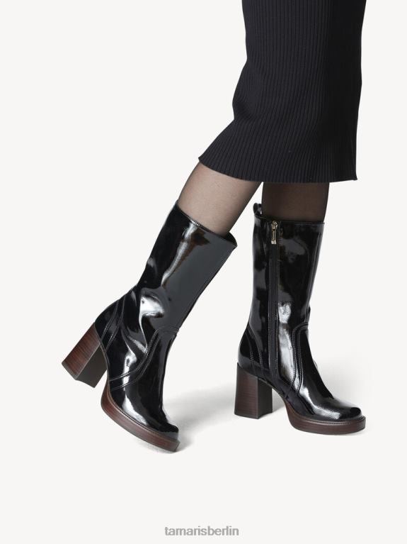 de Tamaris Frauen Bootie - schwarz/schwarzes Lackleder 0LHV41848 Schuhe
