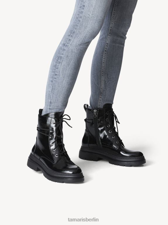 de Tamaris Frauen Bootie - schwarz/schwarzes Lackleder 0LHV41927 Schuhe