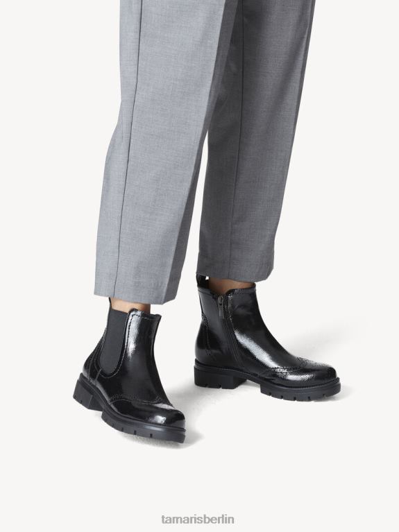 de Tamaris Frauen Chelsea-Stiefel – Schwarz/Schwarzes Lackleder 0LHV41199 Schuhe