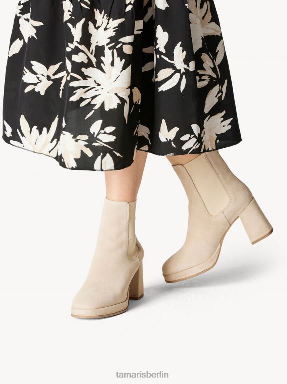 de Tamaris Frauen Chelsea-Stiefel aus Leder – Beige/Creme 0LHV41 Schuhe