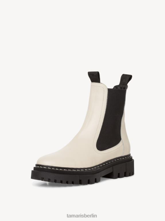 de Tamaris Frauen Chelsea-Stiefel aus Leder – Beige/Elfenbein 0LHV41399 Schuhe