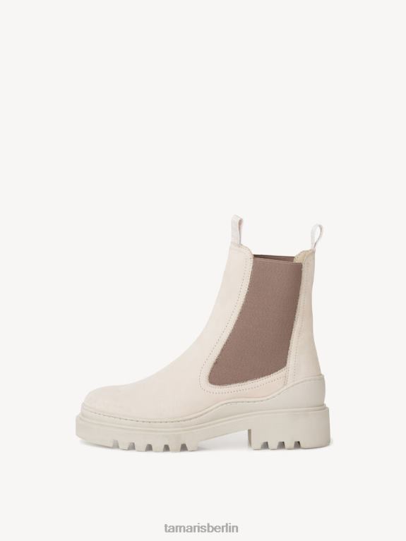 de Tamaris Frauen Chelsea-Stiefel aus Leder – Beige/Elfenbein 0LHV41674 Schuhe