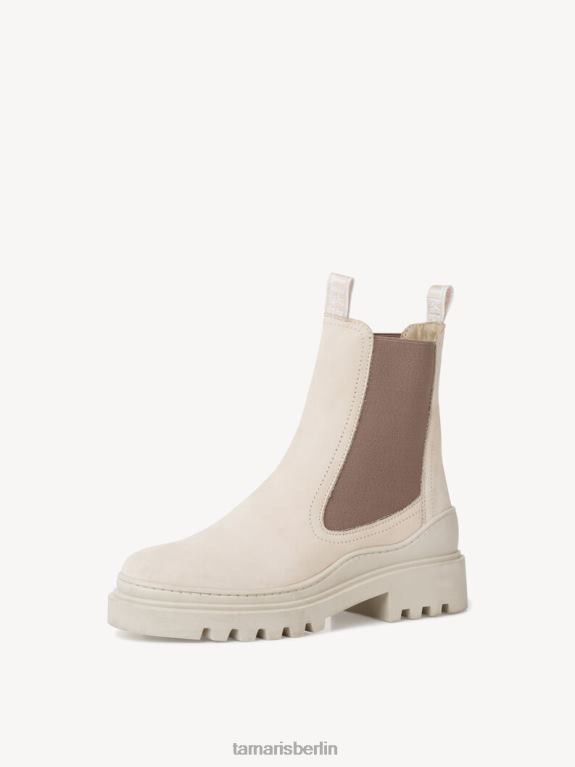 de Tamaris Frauen Chelsea-Stiefel aus Leder – Beige/Elfenbein 0LHV41674 Schuhe