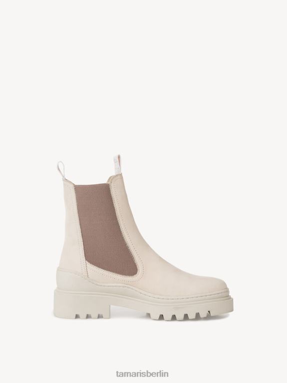 de Tamaris Frauen Chelsea-Stiefel aus Leder – Beige/Elfenbein 0LHV41674 Schuhe
