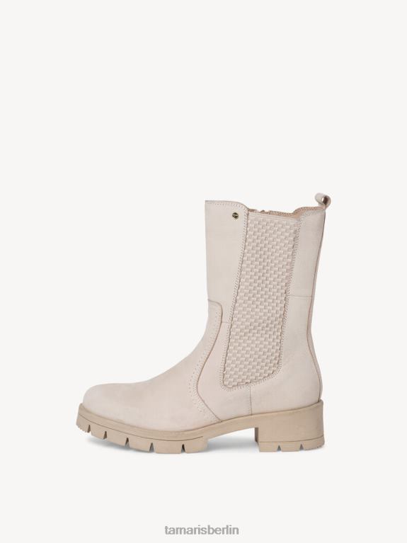 de Tamaris Frauen Chelsea-Stiefel aus Leder – Beige/Elfenbein 0LHV42332 Schuhe