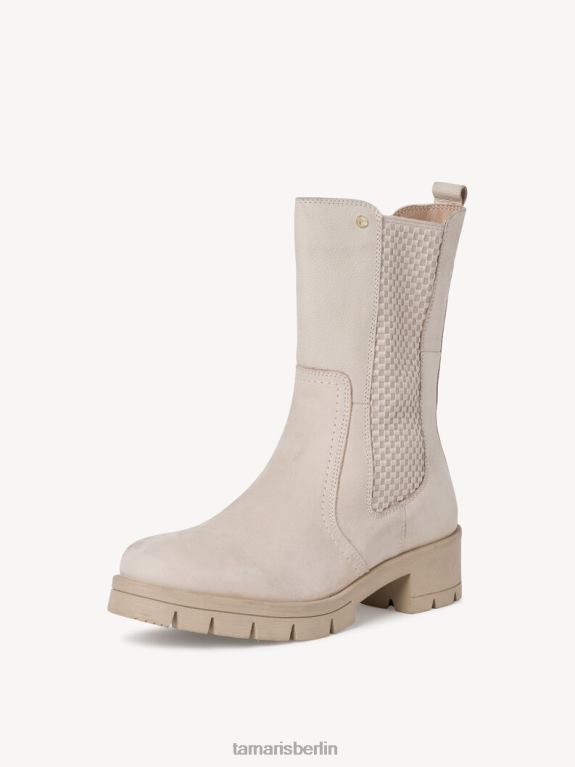 de Tamaris Frauen Chelsea-Stiefel aus Leder – Beige/Elfenbein 0LHV42332 Schuhe