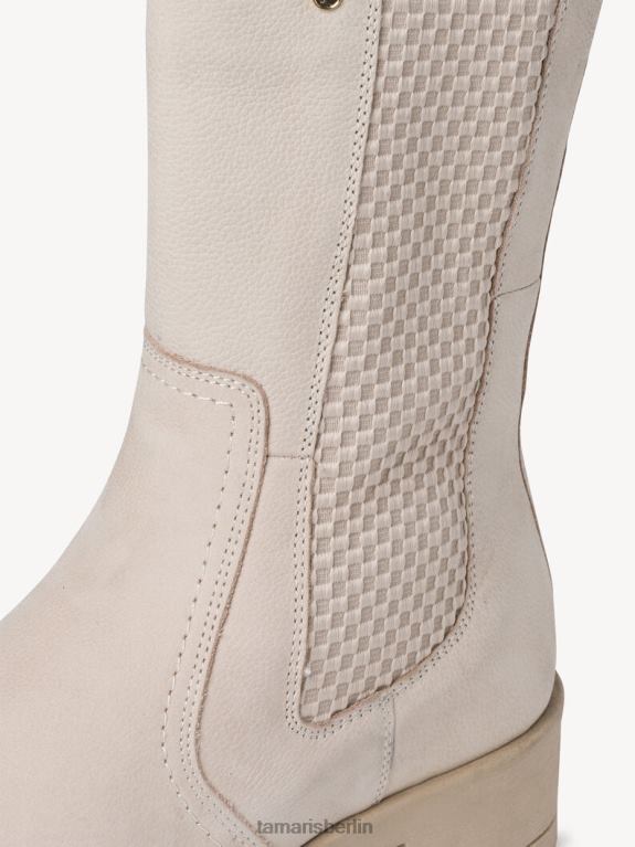 de Tamaris Frauen Chelsea-Stiefel aus Leder – Beige/Elfenbein 0LHV42332 Schuhe