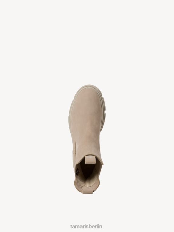 de Tamaris Frauen Chelsea-Stiefel aus Leder – Beige/Taupe-Nub. Uni 0LHV42013 Schuhe