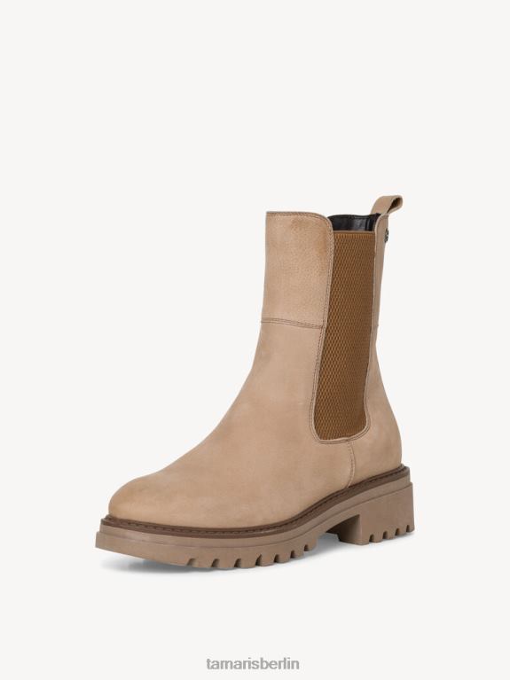 de Tamaris Frauen Chelsea-Stiefel aus Leder – Beige/Taupe-Nubukleder 0LHV41894 Schuhe