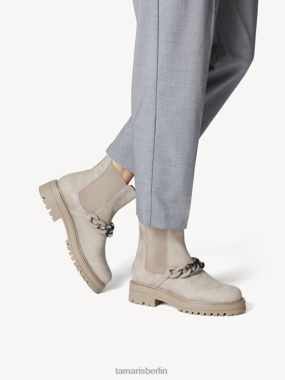 de Tamaris Frauen Chelsea-Stiefel aus Leder – Beige/Taupe-Nubukleder 0LHV4770 Schuhe