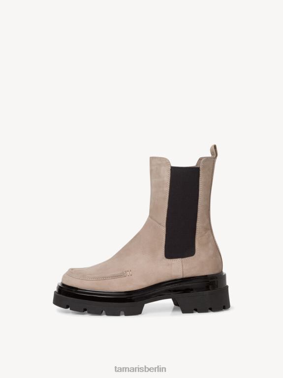de Tamaris Frauen Chelsea-Stiefel aus Leder – Beige/Taupe-Nubukleder 0LHV4779 Schuhe