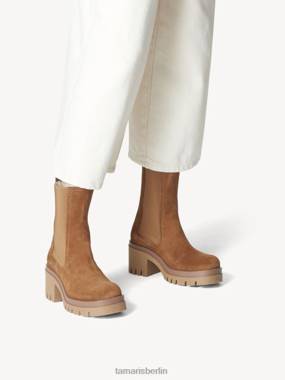 de Tamaris Frauen Chelsea-Stiefel aus Leder – Braun/Cognac 0LHV41193 Schuhe