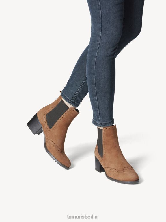 de Tamaris Frauen Chelsea-Stiefel aus Leder – Braun/Cognac 0LHV41446 Schuhe