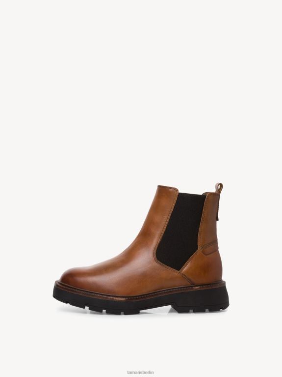 de Tamaris Frauen Chelsea-Stiefel aus Leder – Braun/Cognac 0LHV41654 Schuhe