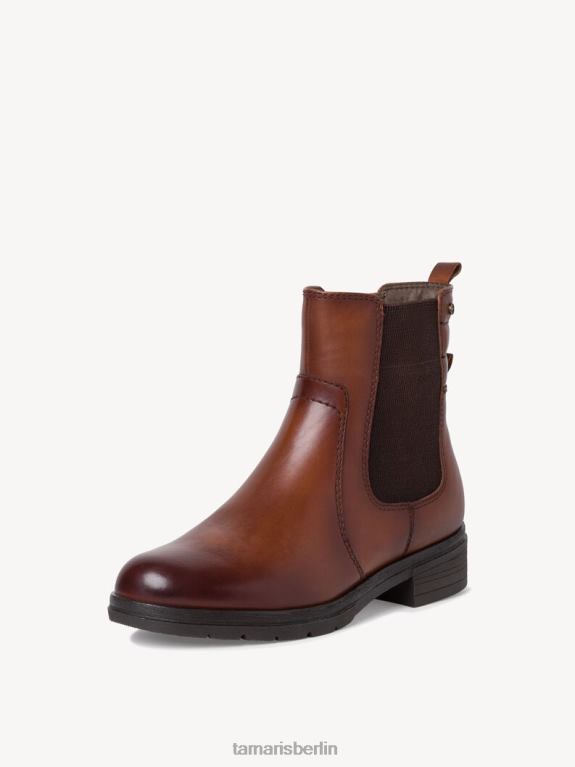 de Tamaris Frauen Chelsea-Stiefel aus Leder – Braun/Cognac 0LHV41865 Schuhe