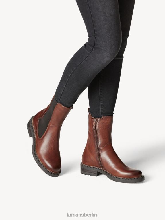 de Tamaris Frauen Chelsea-Stiefel aus Leder – Braun/Cognac 0LHV42180 Schuhe