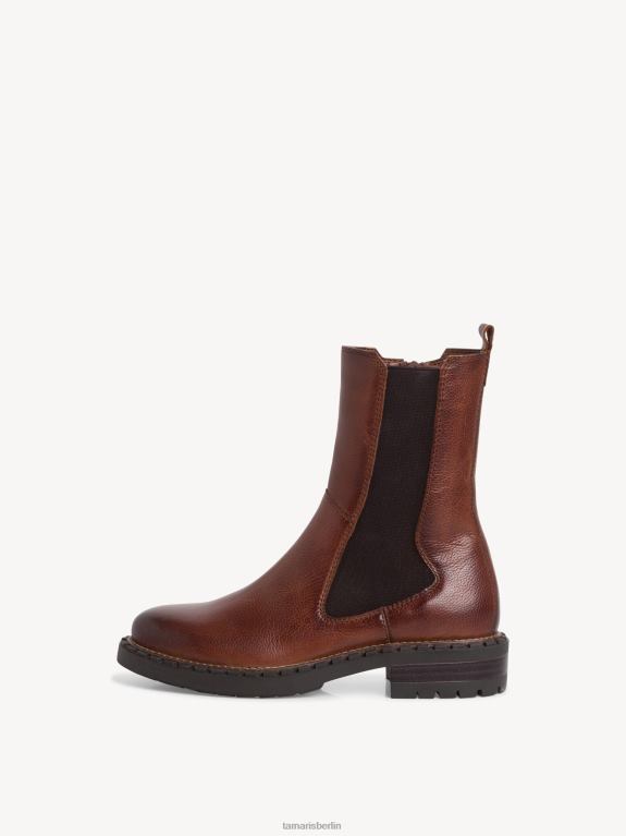de Tamaris Frauen Chelsea-Stiefel aus Leder – Braun/Cognac 0LHV42180 Schuhe