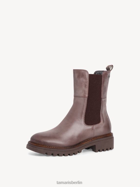 de Tamaris Frauen Chelsea-Stiefel aus Leder – Braun/Dunkler Pfeffer 0LHV4546 Schuhe
