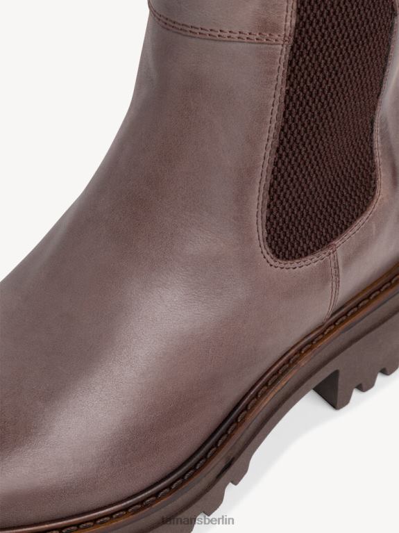de Tamaris Frauen Chelsea-Stiefel aus Leder – Braun/Dunkler Pfeffer 0LHV4546 Schuhe