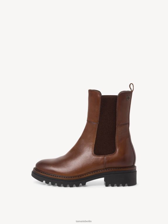 de Tamaris Frauen Chelsea-Stiefel aus Leder – Braun/Muscat 0LHV41253 Schuhe