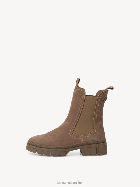 de Tamaris Frauen Chelsea-Stiefel aus Leder – Braun/Pfeffer-Nubukleder 0LHV4589 Schuhe