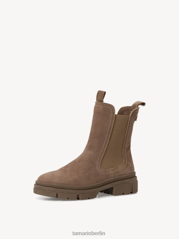 de Tamaris Frauen Chelsea-Stiefel aus Leder – Braun/Pfeffer-Nubukleder 0LHV4589 Schuhe